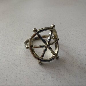 Gold Nautical Wheel Ring